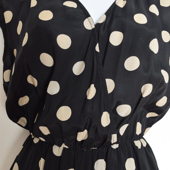 Corey Lynn Calter jumpsuit black polka dot print rayon playsuit romper S - Picture 3 of 6
